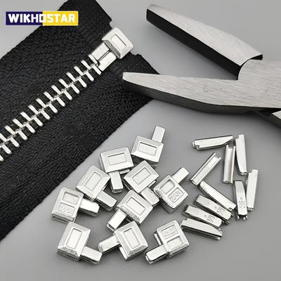 20-Piece Set Premium Metal Zipper Heads Gold Silver Bronze Black - Durable Smooth for DIY Clothing Luggage Repair