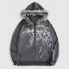 Übergroßer Kapuzenpullover mit Kreuzprint Streetwear-Stil Langarm Unisex Lässiges Oberteil