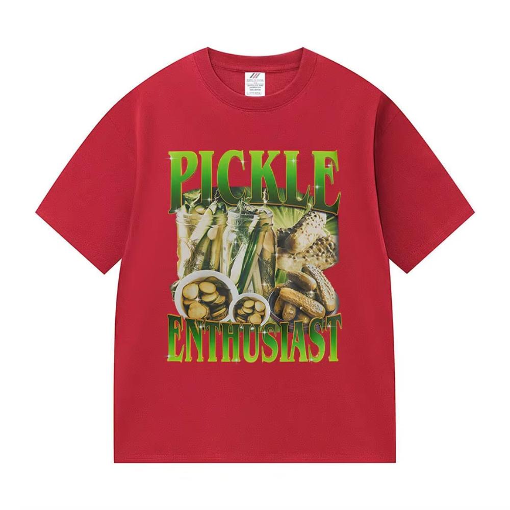 Funny Pickle Enthusiast Meme T-Shirts Men Women Vintage Style Pickle Lover T Shirt Fashion High Quality Cotton Short Sleeve Tees