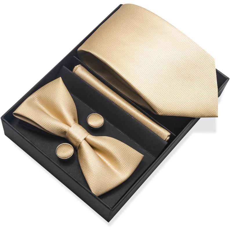 Set de 6 piezas, Corbata de Vestir de Negocios 8 cm Corbata para Hombre Set de Pajarita Caja de Regalo.