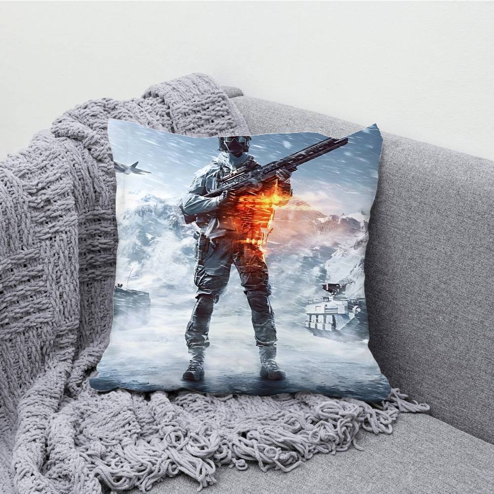 B-Battlefield 6 Pillowcases Bedroom Living Room Sofa Home Decor Polyester Cushion Cover with Zipper