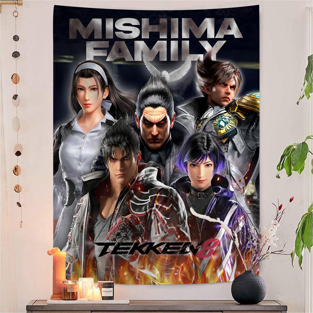 

TEKKEN Video Game Hanging Bohemian Tapestry Indian Buddha Wall Decoration Witchcraft Bohemian Hippie Cheap Hippie Wall Hanging 74x94cm(29x37in)