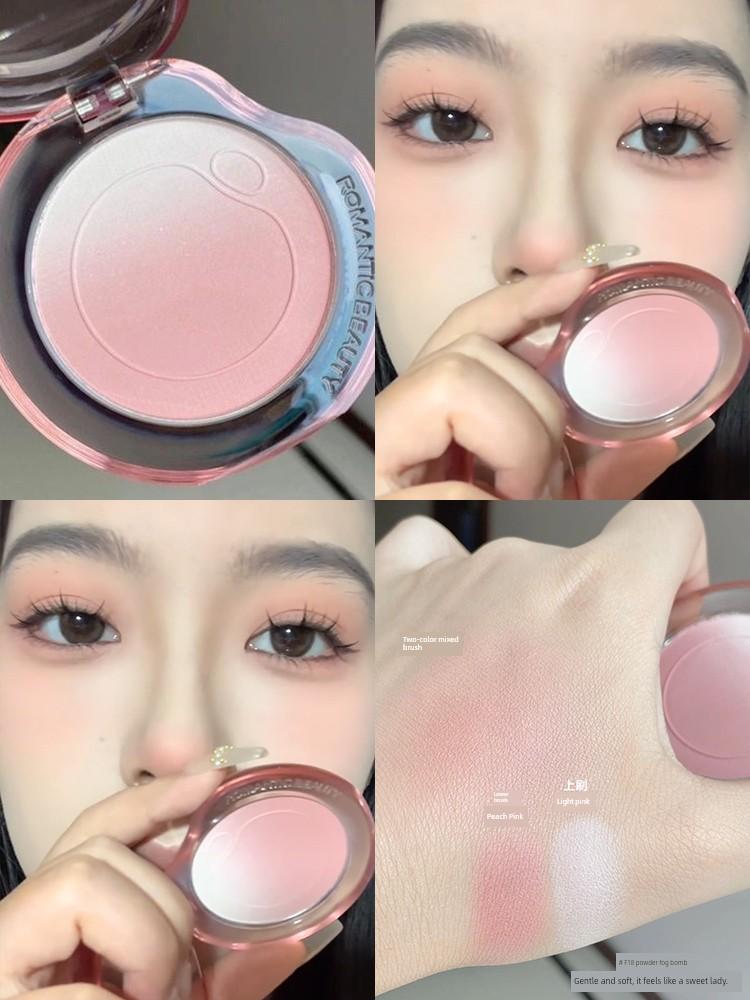Luo Xiaoman Blush Bubble Gradient F06 Ebony Rose Expansion Color F18 Milk Apricot Nude Makeup Chin Purple Matte Nature