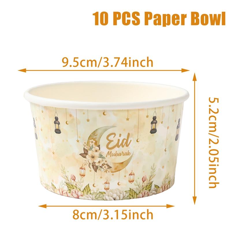 

Украшение Ид Мубарак Бумажная тарелка Декор Рамадана 2025 для дома Бумажная тарелка Рамадан Карим Исламская мусульманская вечеринка Подарки Ид аль-Адха