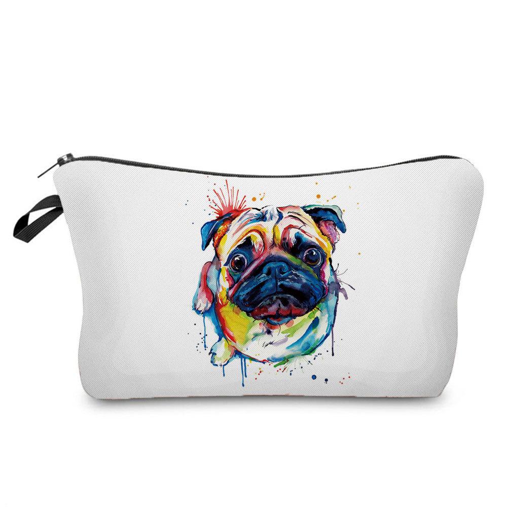 Women Dog Print Cosmetic Bag Toiletries Organize Travel Storage Case 6420