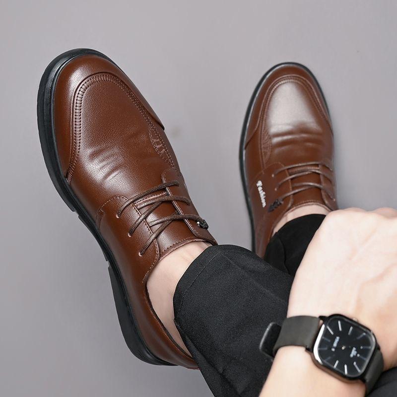 Height Increase Business Casual Men's Leather Shoes Trend Versatile Fashion Leather Shoes Soft Sole Soft Surface Comfortable Men's Leather Shoes