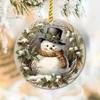 Circular Snowman Ornament. A Festive Gift & Decor for Tree, Yard, and Garden.
