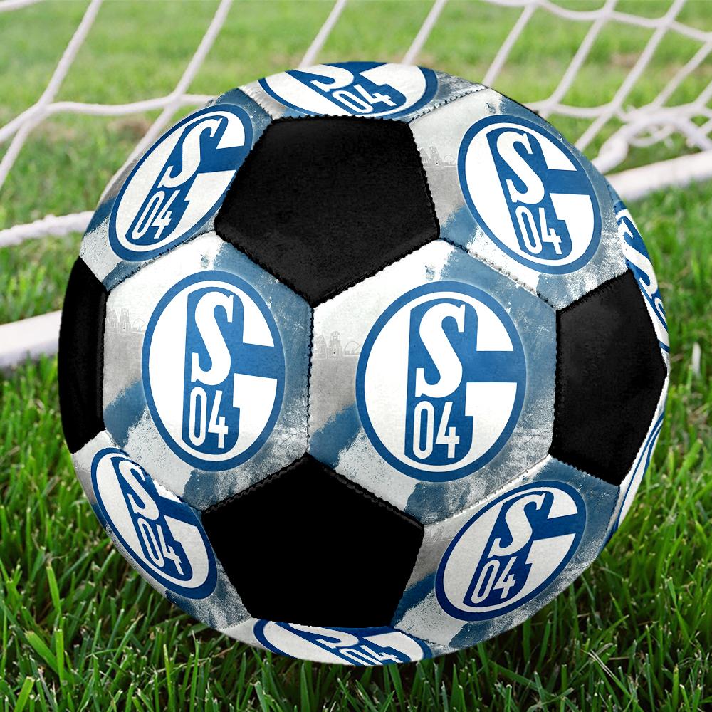 SIZE 5 FC Schalke 04 Soccer Ball Colorful All Ages Machine Stitched PVC Competition Ready Durable High-Bounce