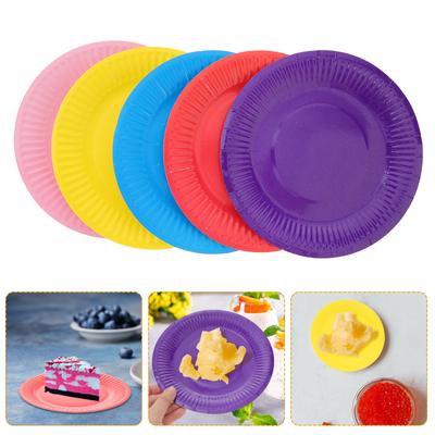 Lot de 50 assiettes en papier jetables colorées pour décoration de fête d'anniversaire