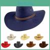 Vintage Style Wide Brim Cowboy Hat For Men And Women In Classic Colors And Soft Suede Fabric