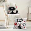 Scruffyl Black Cat Pillow Case Suitable For Bedrooms Living Rooms Cars Home Decoration