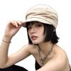 New cotton and linen flat top soft brim equestrian hat adjustable casual simple literary retro versatile hat newsboy hat
