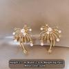 Zircon Flower Stamen Shaped Earrings for Women Gold Color Micro Inlaid Luxury Party Jewelry Exquisite Accessories New Design