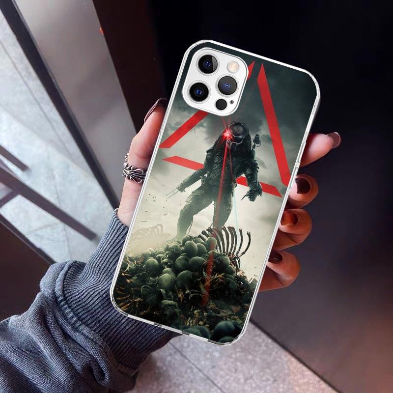 Alien Vs Predator Painted Phone Case For iPhone 17 Air 16 15 Pro Max 14 Plus 13 Mini 12 11 Cover 7 8 SE Silicone Shell Print Fun