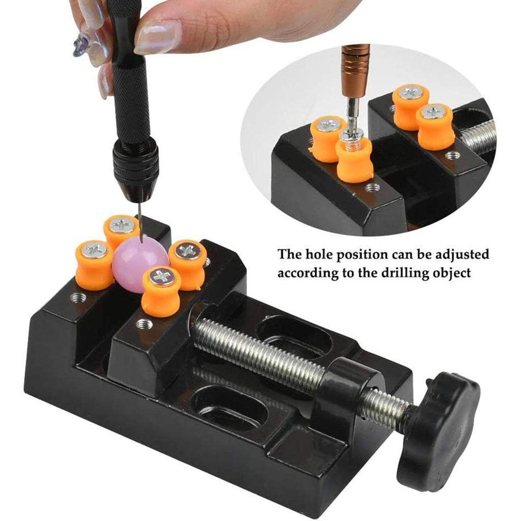 Mini Bench Clamp Flat Table Vice Adjustable Drill Press Drilling Vice Tool Watch Walnut Jewelry B1B7