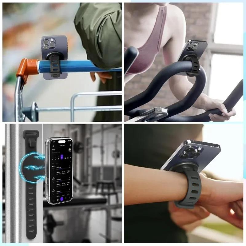 Double-sided Magnetic Wrist Mobile Phone Stand Gym Strong Magnetic Outdoor Cycling Outdoor Live Broadcast Magsafe Stand