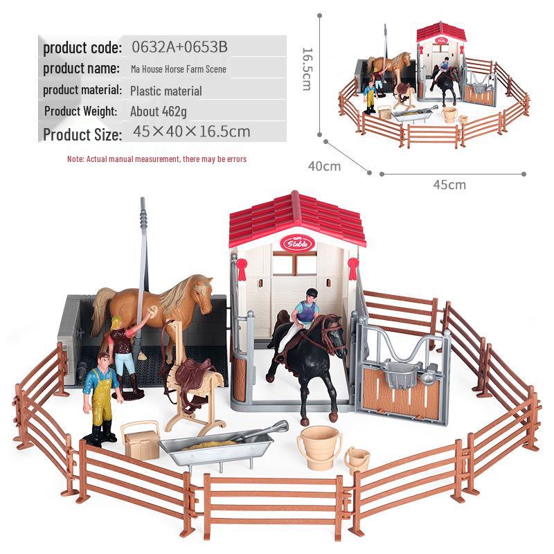 Animal Model Ranch Set: Chicken, Dog, Cow, Sheep, Horse Miniature Toy Scene
