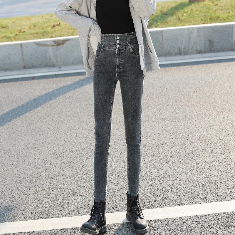 

Женские облегающие джинсы с высокой талией — для высоких, эластичные брюки-карандаш (Весна и осень 2021 г.) 27