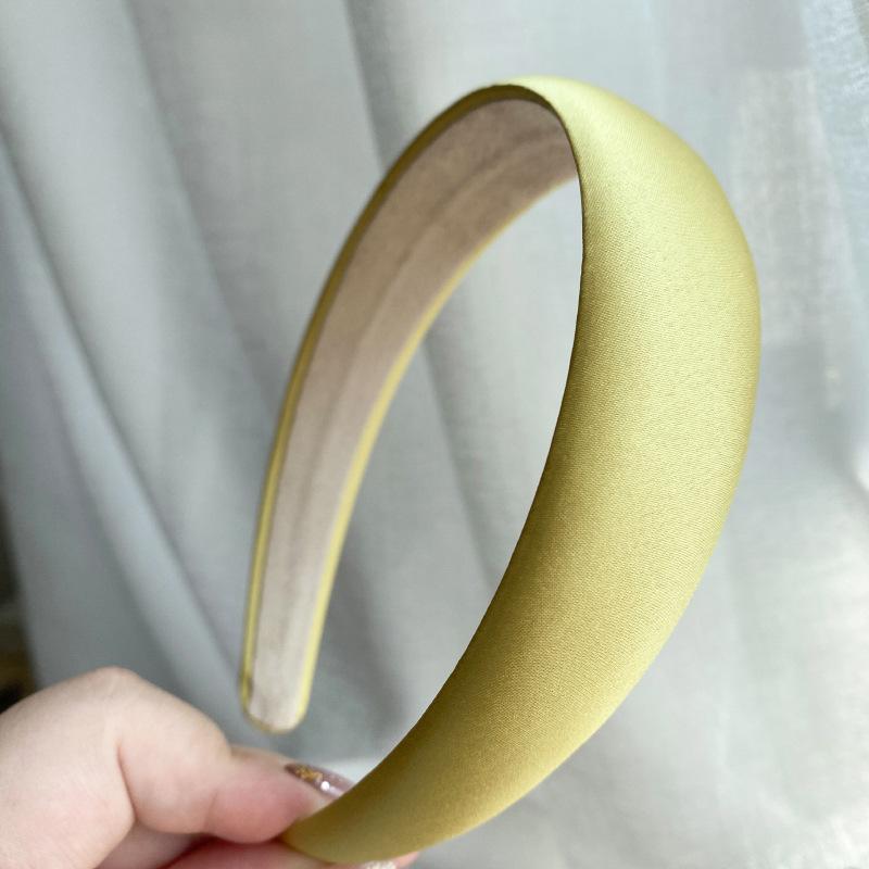 Spring New Glossy Satin Headbands for Women multi-color Light Pink 3cm wide thick sponge plastic Pad Hair bands