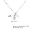 Zircon Cross Virgin Mary Pendant Necklace for Women,Stainless Steel Gold Plated Bead Chain Necklace, Religious Prayer Jewelry