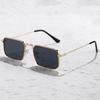Vintage High Quality Rectangle Metal Frame Sunglasses Women Men Black Shades Eyewear UV400 Sunshade Glasses