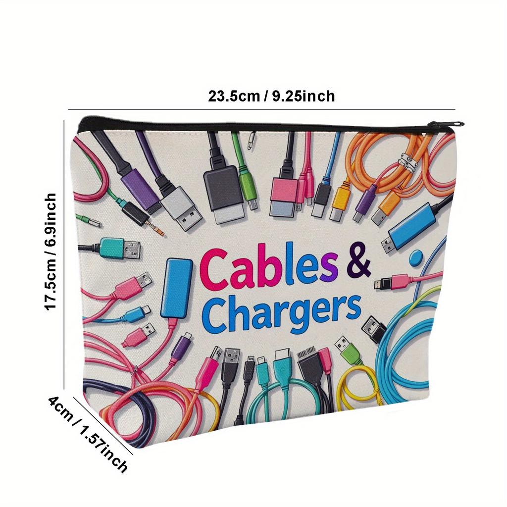 Colorful Cable Charger Storage Bag Versatile Travel Bag Organizer Electronics Cable Organizer Storage Bag with Zipper Closure