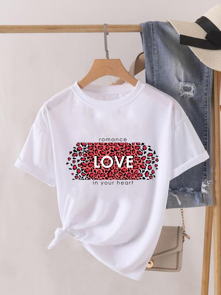 (Asian Size) Cartoon Cute 90s Lady Female Top Printed Fashion Graphic Short Sleeve T-shirts Tee Clothing Women Casual T Shirt