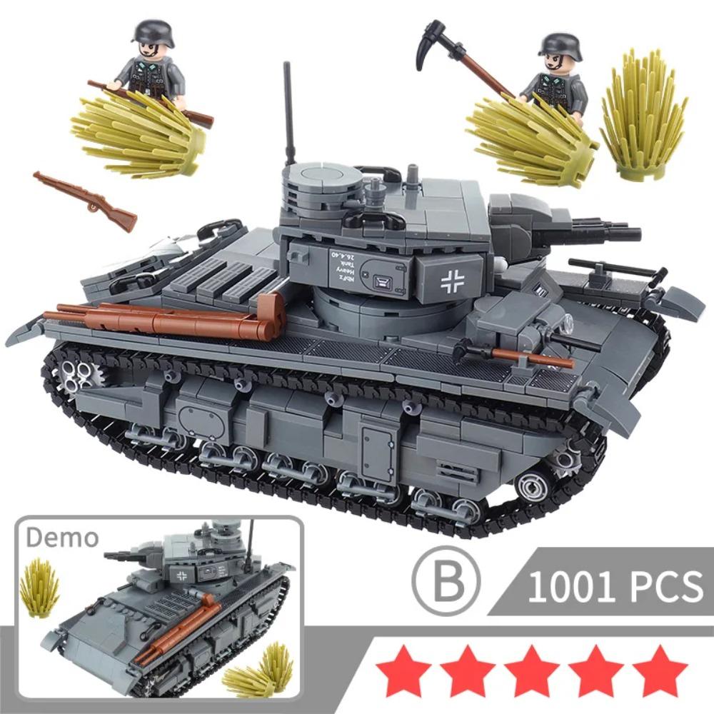 Mehrere Geschütztürme NbFzip Schwer Dunkelgrau Panzer Bausteine Montage MOCww2 Figuren Waffen Ausrüstung Szene Modell Ornamente Geschenk Spielzeug