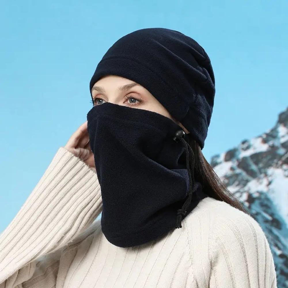 

М який флісовий флісовий шалик-шарф, захист від холоду, грілка для шиї, тепла зимова шапка-шарф, зима темно-синього кольору