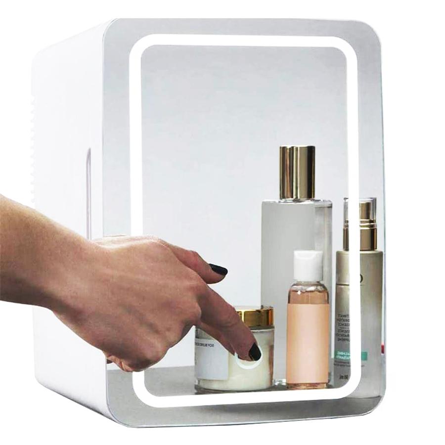 Mini Cosmetics Kjøleskap 4L LED Cosmetic Mirror Mute