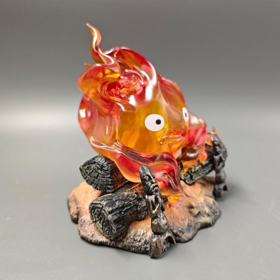 Anime Flame Night Light Collectible Orange Flame Lamp Flickering Flame Effect Bedside Lamp for Bedroom Decor Anime Fans Gift