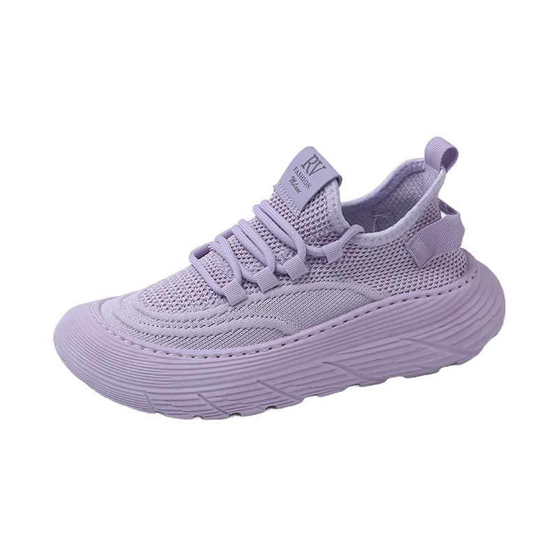 Purple Womens Lightweight Summer Sports Shoes Soft Soled Fitness Jump Rope Running Flats Anti Shock Student Casual Sneakers Mesh
