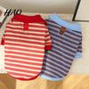 Daily Wear for Dogs Cute Dog Shirt, Striped Collared Clothes, Summer Button Up T-Shirt, Soft Poodle Outfit Breathable Puppy Outfits Small Medium Cats