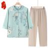 Women's Chinese Style Floral Blouse & Top Set