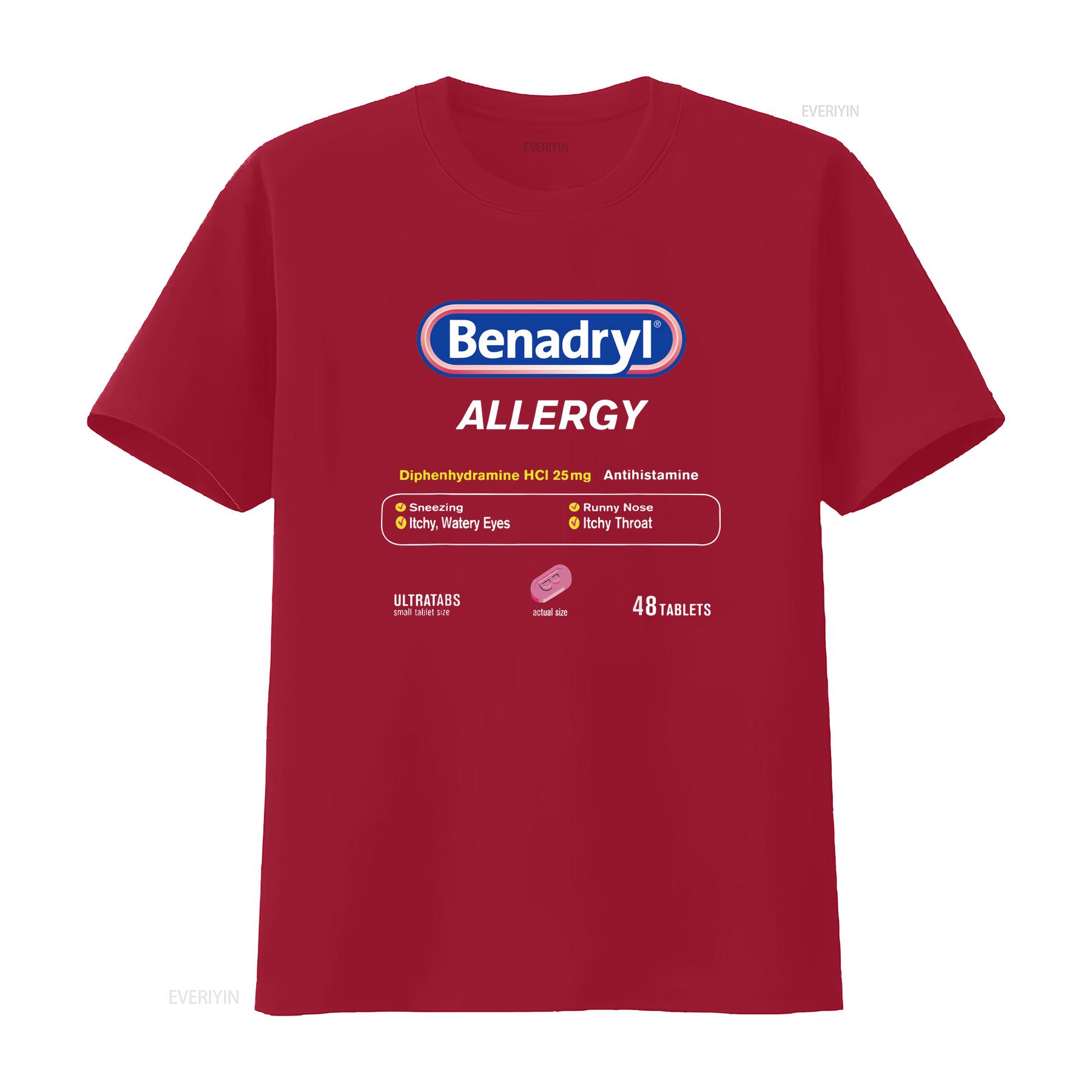 Funny Nurse Pharmacy Halloween Costume Benadryl Allergy T Shirt vintage Washed Breathable Stylish graphic Comfortable Casual S