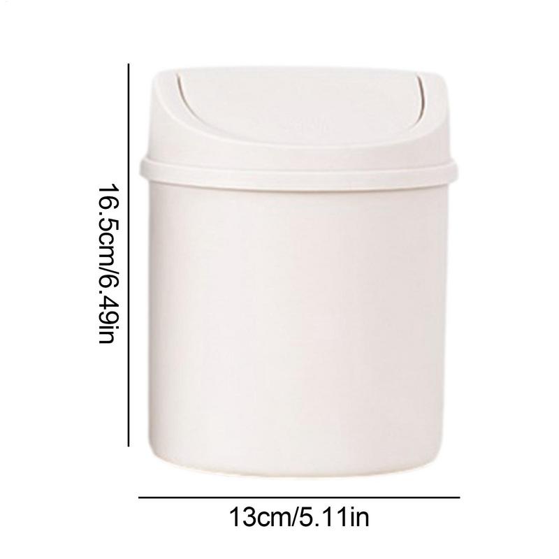 universal Waste Bin with Lid Desktop Office Organizer Storage Home Garbage Basket Container Table Trash Bin Small Trash Can