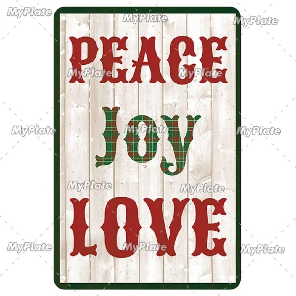 Vintage Christmas Metal Tin Sign Home Festive Wall Decor