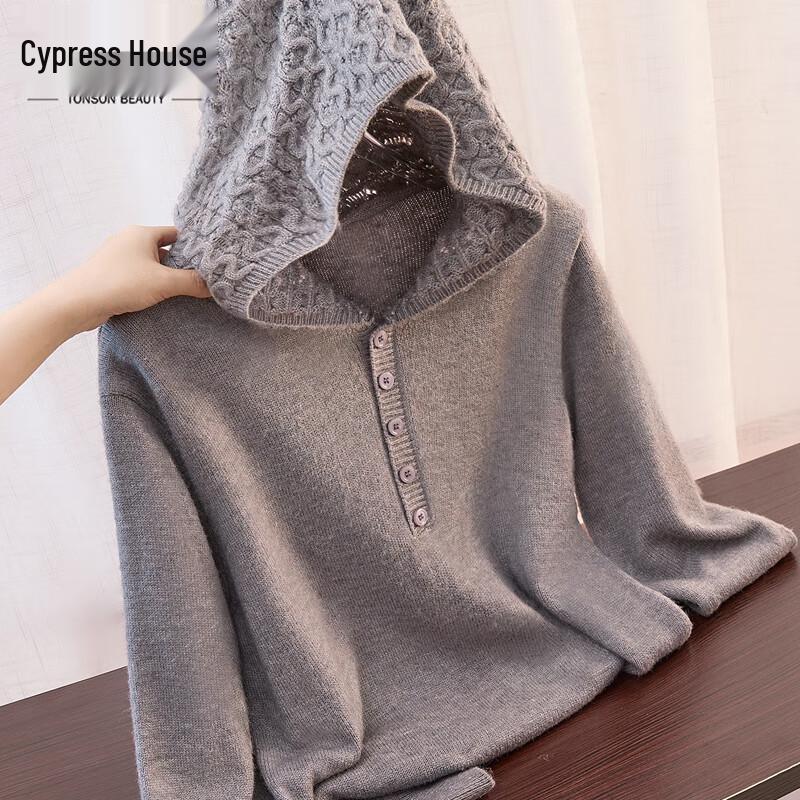 

Женский пуловер с капюшоном и длинными рукавами SibaiShe M