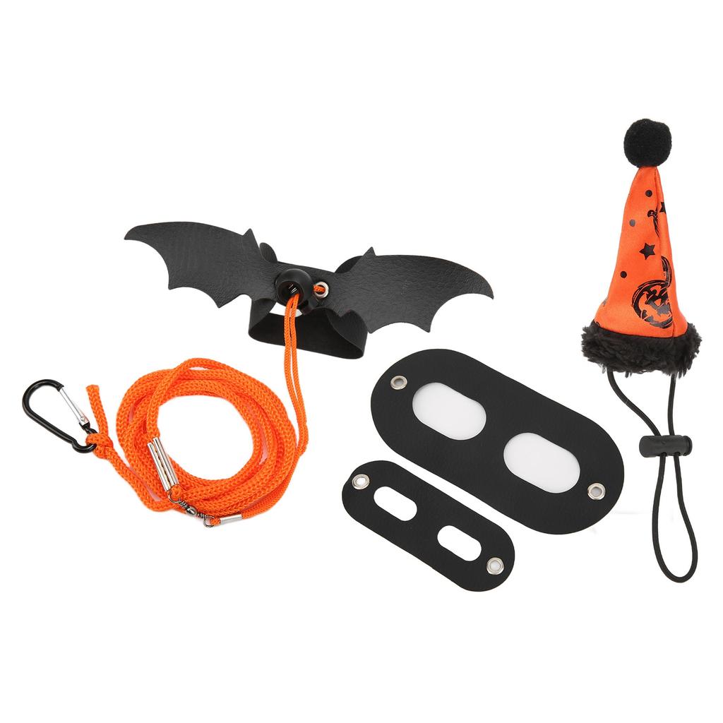 Echsen Leinen Geschirr Set Niedliches Verstellbares Reptilien Zugseil mit Hut Fledermausflügel für Halloween