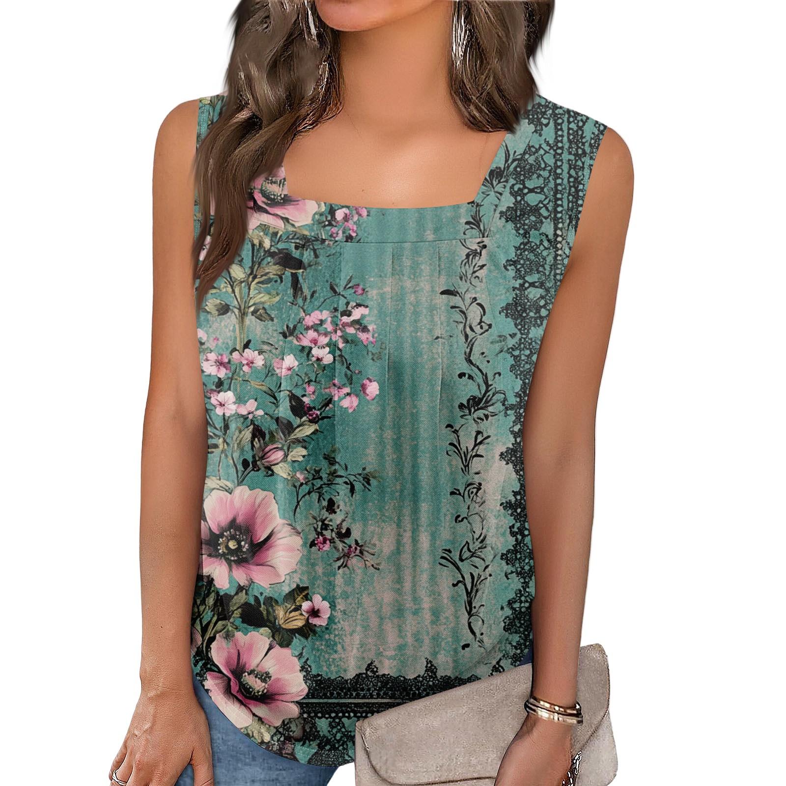 

Цветной блок с рюшами и квадратным воротником, женская майка в полоску, летняя повседневная рубашка без рукавов свободного покроя L армия зеленый