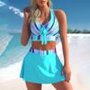 Costume da bagno europeo e americano Costume da bagno spezzato Abito conservativo da donna Set bikini Costume da bagno a tinta unita