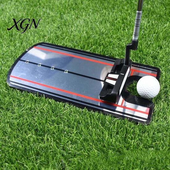 Portable Putting Practice Mirror Golf Mirror, Alignment Training Aid with Putter Line, Ball & Accuracy Trainer Tool for Indoor Outdoor Beginner