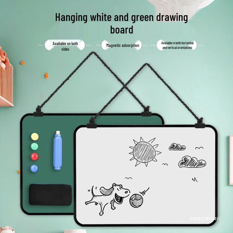 Double-Sided Magnetic Chalk & Whiteboard for Kids' Drawing & Home Office Messages