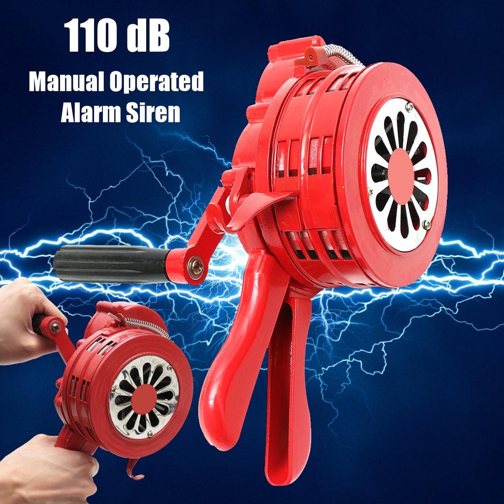4.5Inches 110dB Manual Operated Metal Alarm Air Raid Emergency Safety New Hand Crank Siren Horn