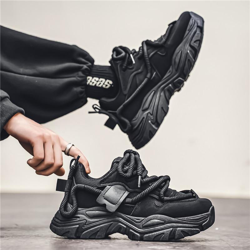 

X13 весна и осень новая модная платформа сетка дышащие папины кроссовки мужские универсальные повседневные нишевые для бега студенческие мужские туфли 39 чёрный