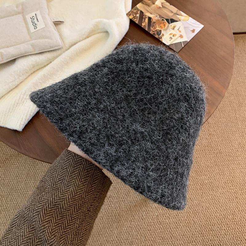 

Korean Solid Color Plush Fisherman Hat Women In Japanese Style Cold Resistant Warm Water Bucket Face Covering Small Basin Facial Recognition Average size 55-59cm темно-сірий