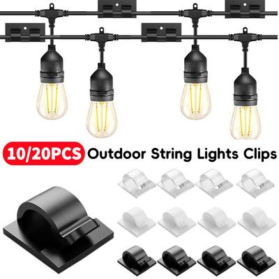 10PCS Outdoor String Lights Clips Outside UV-Resistant Rope Holders for Hanging Christmas Light for Indoor Outdoor Decoration