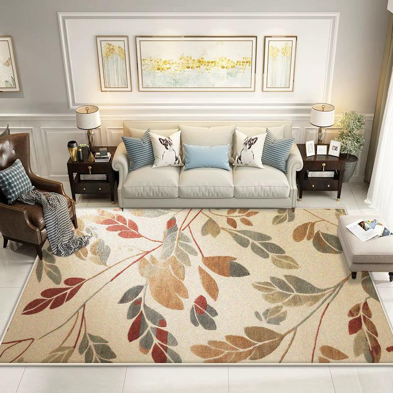 Nordic Abstract Living Room Carpet Flower Plant Decoration Bedroom Bedside Soft Large Rugs Lounge Non-slip Washable Floor Mat