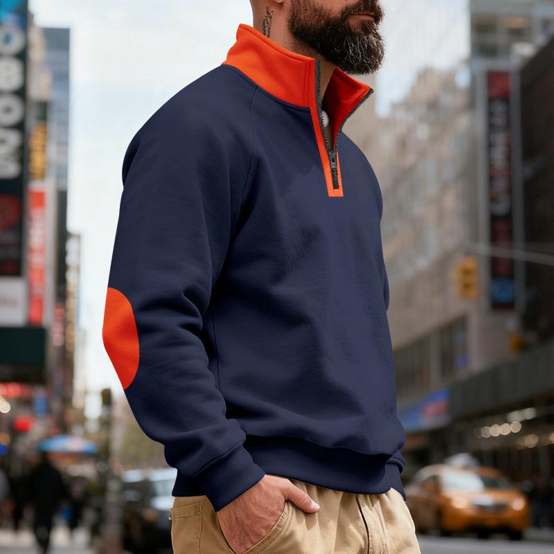 2025 New Autumn and Winter Men's Loose Stand Collar Zipper Sweatshirt