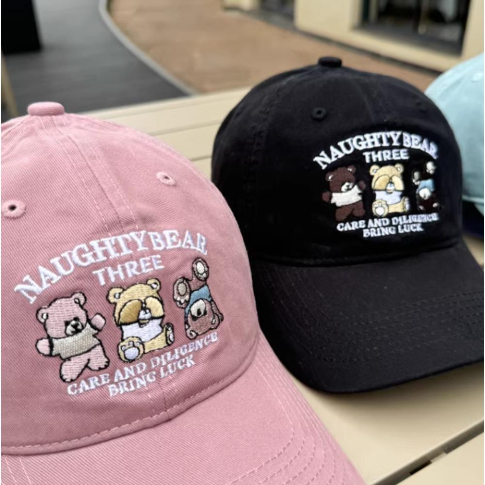 Women's Cotton Baseball Cap Letter Embroidery Color Block Design Korean Retro Style Cute Outdoor Casual Hat